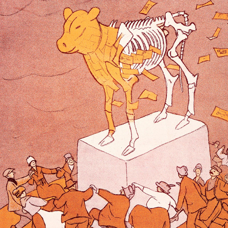 Tanz um das Goldene Kalb. „Simplicissimus“ – Karikatur von 1923
