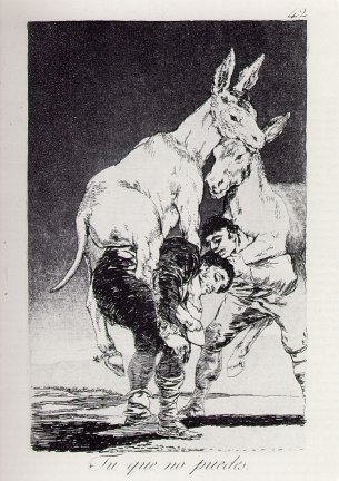 “Du, der Du nicht kannst”, F. Goya, 1797-98